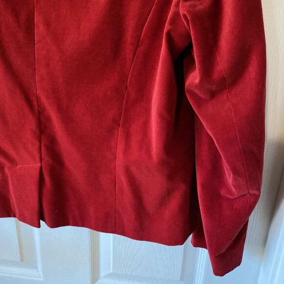 Studio Works Womens Petite Medium  Red Blazer Jacket Vintage One Button Career - Picture 13 of 15